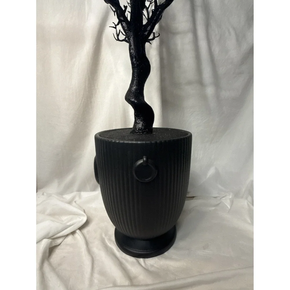Halloween Hyde & EEK! Black Glitter Pot Tree Large Urn 38